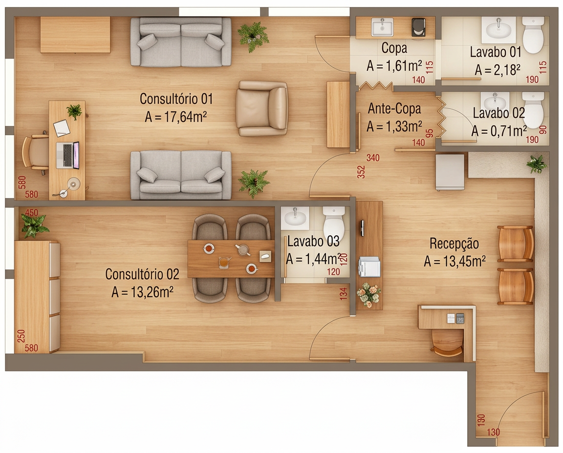 Planta sala comercial
